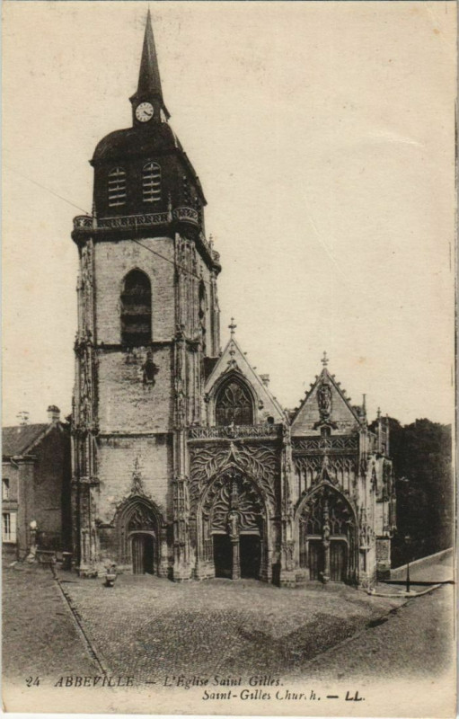 Carte postale ancienne Abbeville Eglise Saint-Gilles à Abbeville