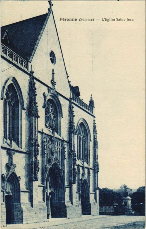 Carte postale ancienne Peronne Eglise Saint-Jean à Péronne