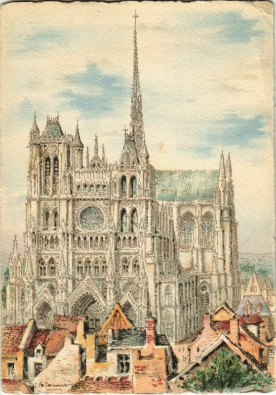 Carte postale ancienne La Cathédrale Amiens à Amiens