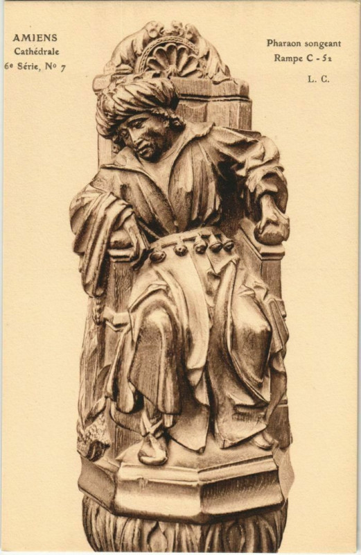 Carte postale ancienne La Cathédrale Amiens Paharaon Songeant à Amiens