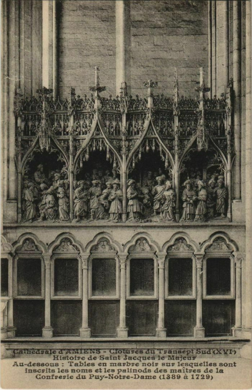Carte postale ancienne La Cathédrale Amiens Cloture du Transept à Amiens
