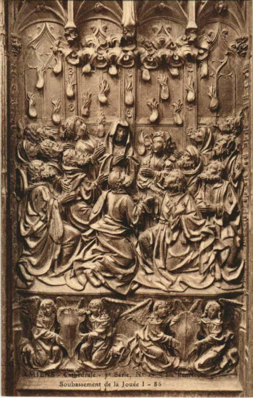 Carte postale ancienne La Cathédrale Amiens Stalles du Choeur Jouée à Amiens