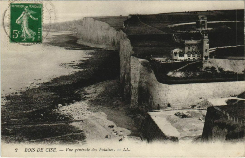 Carte postale ancienne Bois-de-Cise vue générale des Falaises