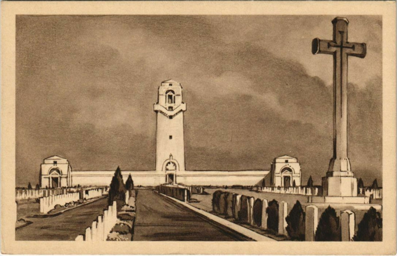 Carte postale ancienne Mémorial Australien de Villers-Bretonneux à Villers-Bretonneux