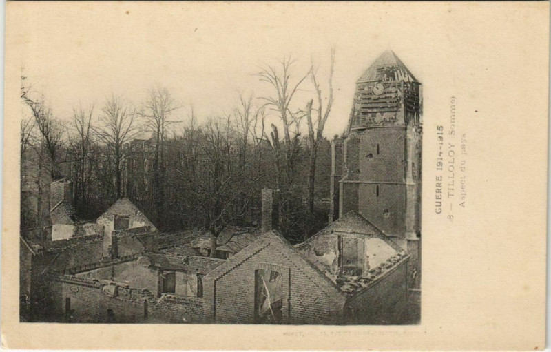 Carte postale ancienne Guerre Military Tilloloy Aspect du pays à Tilloloy