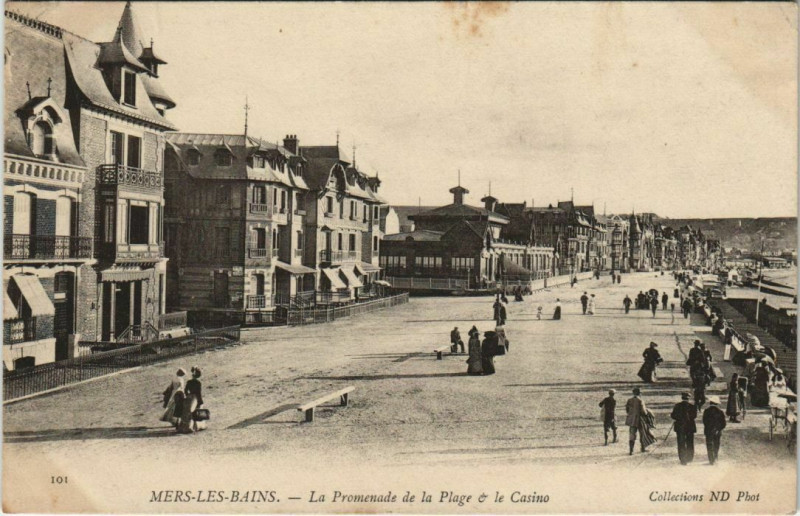 Carte postale ancienne Mers-les-Bains Promenade de la Plage à Mers-les-Bains