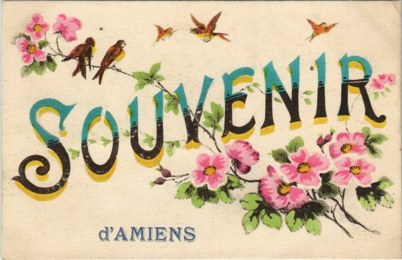 Carte postale ancienne Souvenir d'Amiens à Amiens