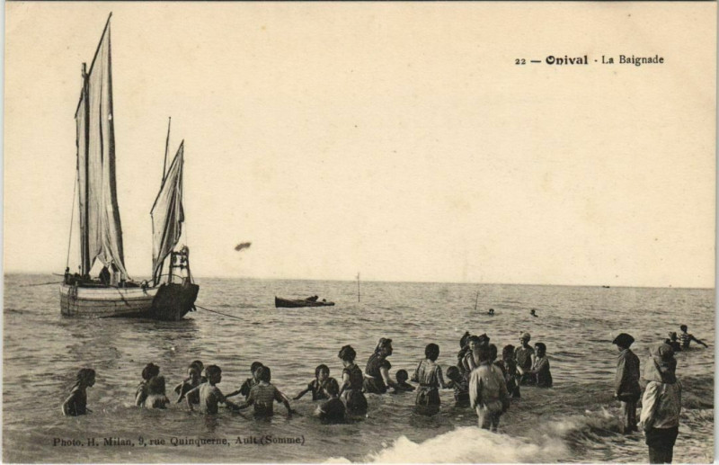 Carte postale ancienne Onival-sur-Mer La Baignade