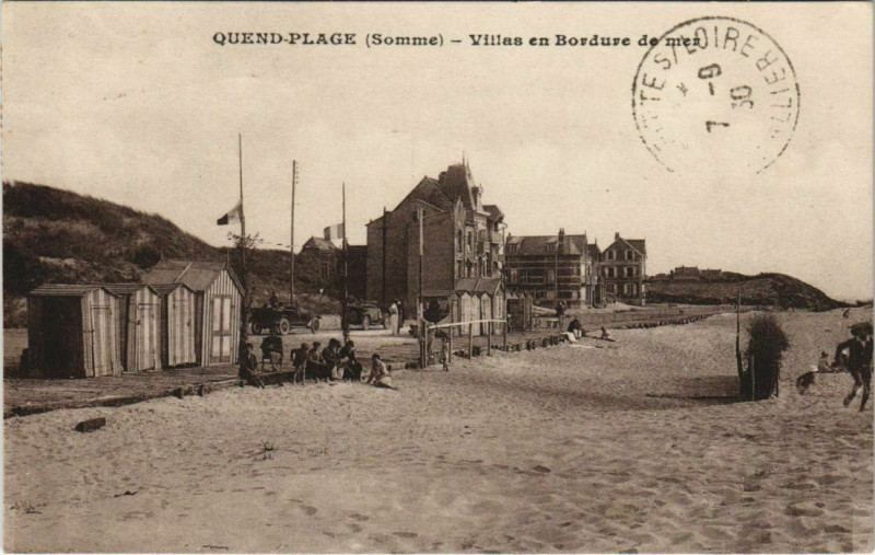 Carte postale ancienne Quend-Plage Villas en Bordure de mer à Quend