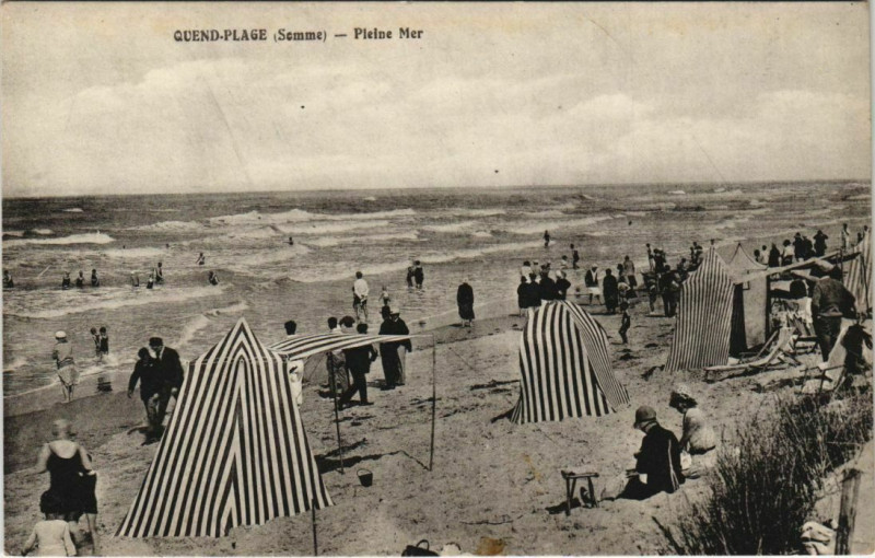 Carte postale ancienne Quend-Plage Pleine Mer à Quend
