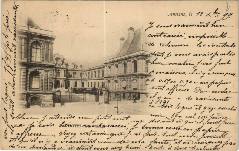 Carte postale ancienne Amiens Hotel à Amiens