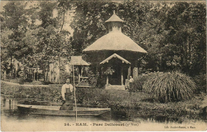 Carte postale ancienne Parc Delicourt (3e Vue) à Ham