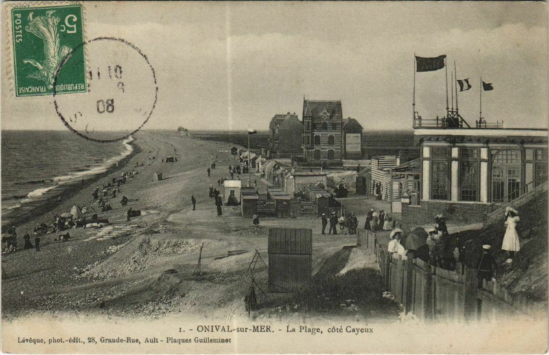 Carte postale ancienne Onival-sur-Mer Plage, coté Cayeux à Y