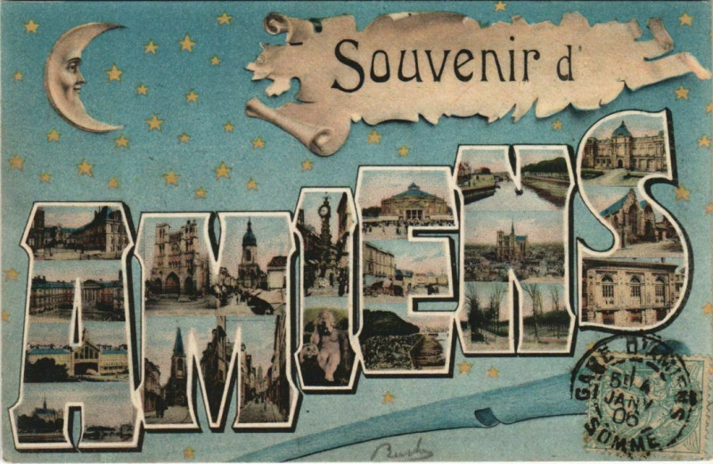 Carte postale ancienne Amiens - Plaques Jougla à Amiens