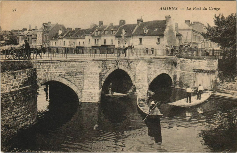 Carte postale ancienne Amiens - Le Pont du Cange à Amiens