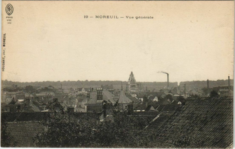 Carte postale ancienne Moreuil - Vue générale à Moreuil