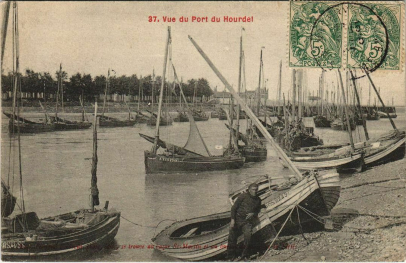 Carte postale ancienne Vue du Port du Hourdel