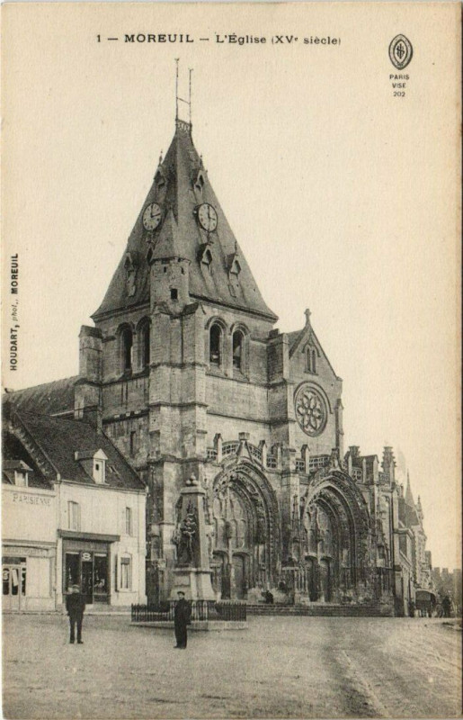 Carte postale ancienne Moreuil - L'Eglise à Moreuil