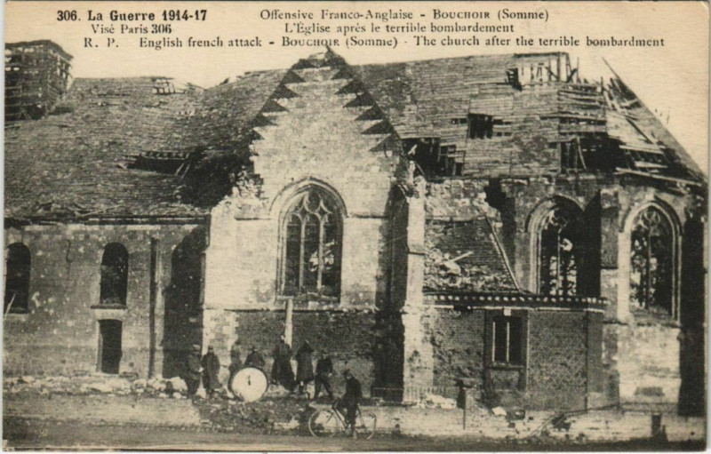 Carte postale ancienne La Guerre 1914-17 Bouchoir L'Eglise à Bouchoir