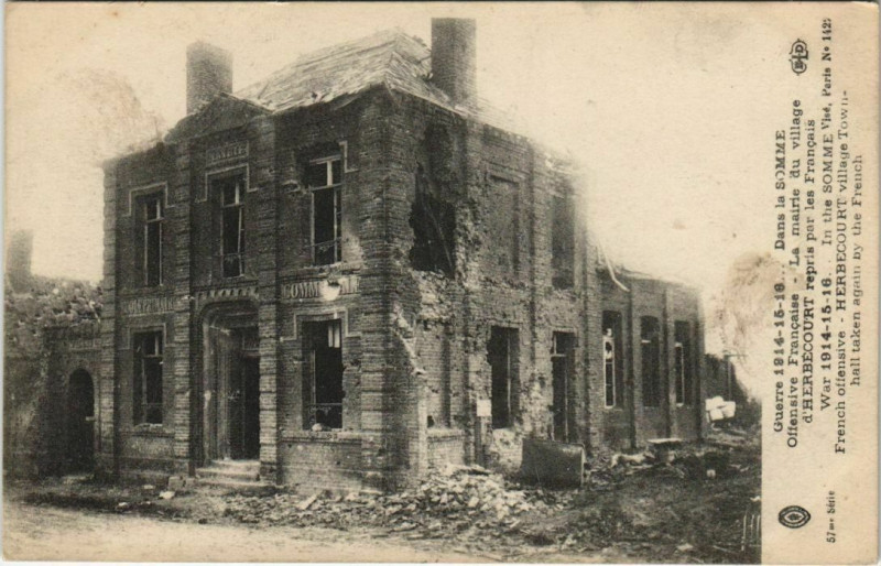 Carte postale ancienne Guerre 1914-15-16 Dans la Somme