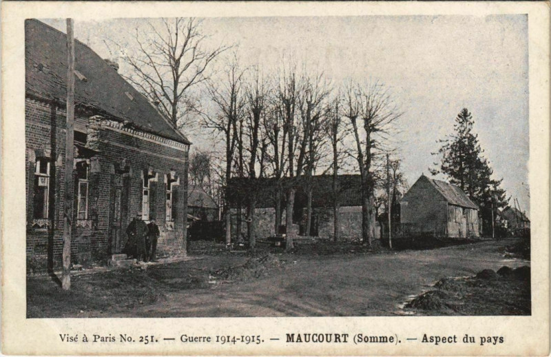 Carte postale ancienne Guerre 1914-1915 - Maucourt - Aspect du pays à Maucourt