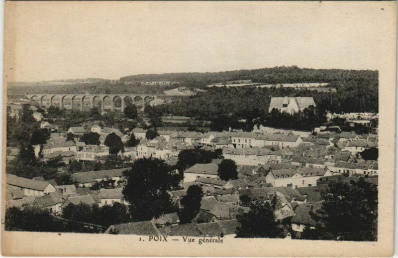Carte postale ancienne Poix - Vue générale