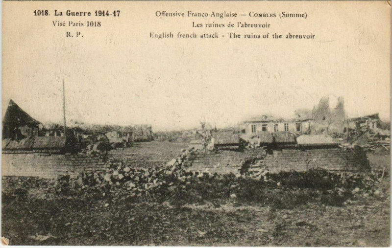Carte postale ancienne La Guerre 1914-17 Offensive Franco-Anglaise - Combles à Combles