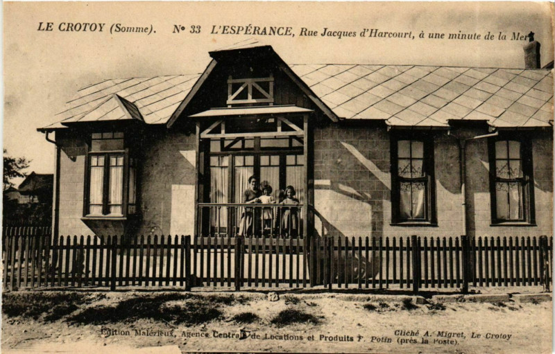 Carte postale ancienne Le Crotoy L'Espérance Rue Jacques d'Harcourt à Rue