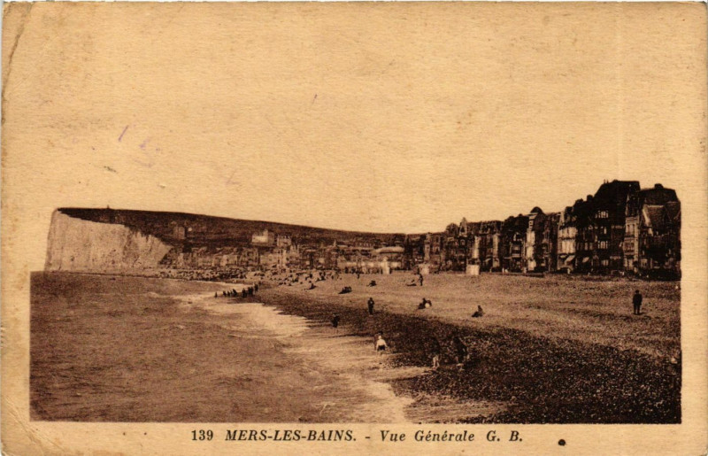 Carte postale ancienne Picardie Somme Mers-les-Bains Vue générale à Mers-les-Bains