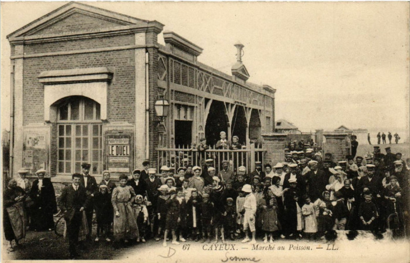 Carte postale ancienne Cayeux - Marché au Poisson à Y
