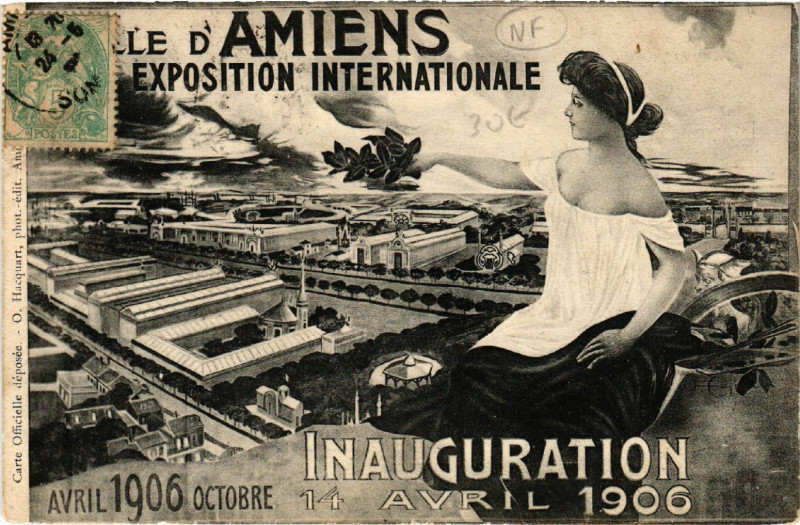 Carte postale ancienne Ville d'Amiens - Expo Internationale - Inauguration Avril... à Amiens