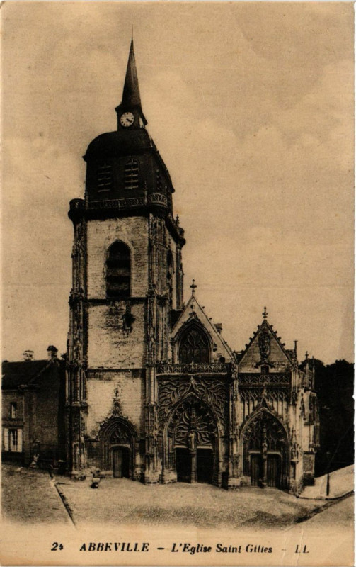 Carte postale ancienne Abbeville - L'Eglise Saint-Gilles à Abbeville