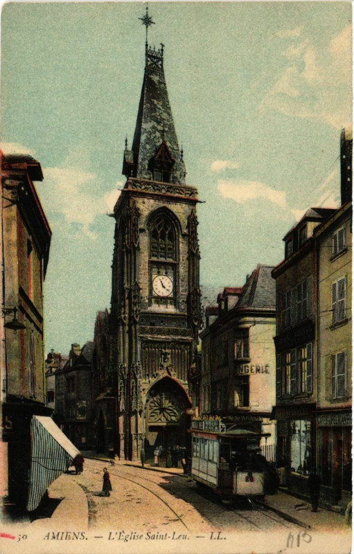 Carte postale ancienne Amiens - L'Eglise Saint-Leu à Amiens