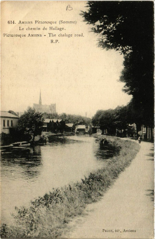 Carte postale ancienne Amiens Pitt. - Le chemin de Hallage - Picturesque à Amiens