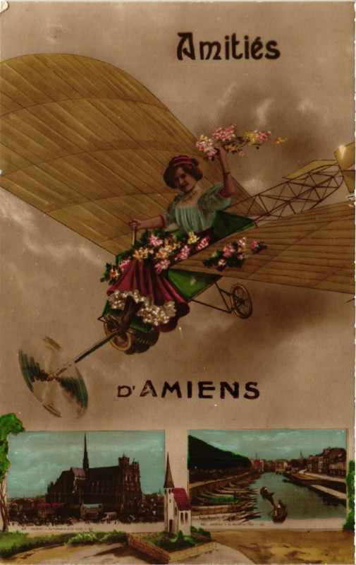 Carte postale ancienne Amities d'Amiens à Amiens