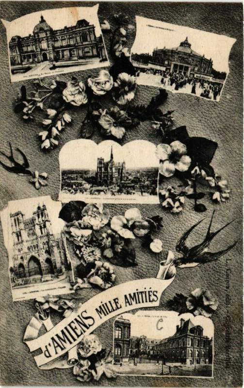 Carte postale ancienne D'Amiens Mille Amities à Amiens