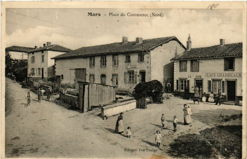 Carte postale ancienne Mars - Place du Commerce (Nord)