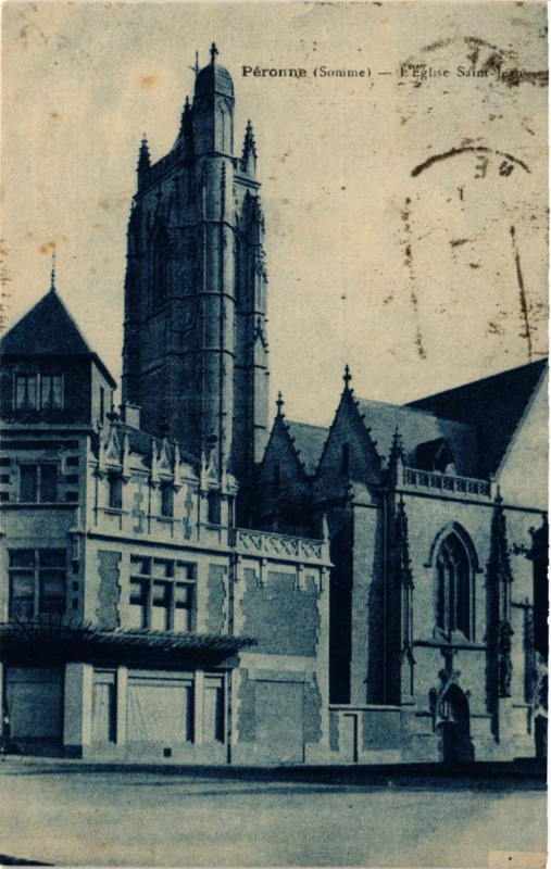 Carte postale ancienne Peronne - L'Eglise Saint-Leu à Péronne