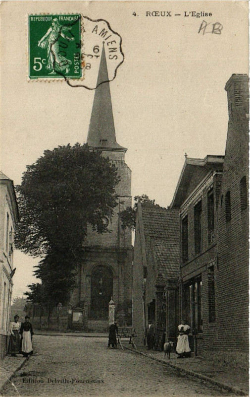 Carte postale ancienne Roeux - L'Eglise