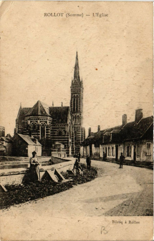 Carte postale ancienne Rollot - L'Eglise à Rollot