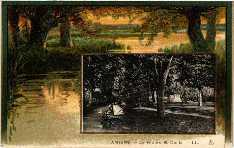 Carte postale ancienne Amiens - Le Square Saint-Denis à Amiens