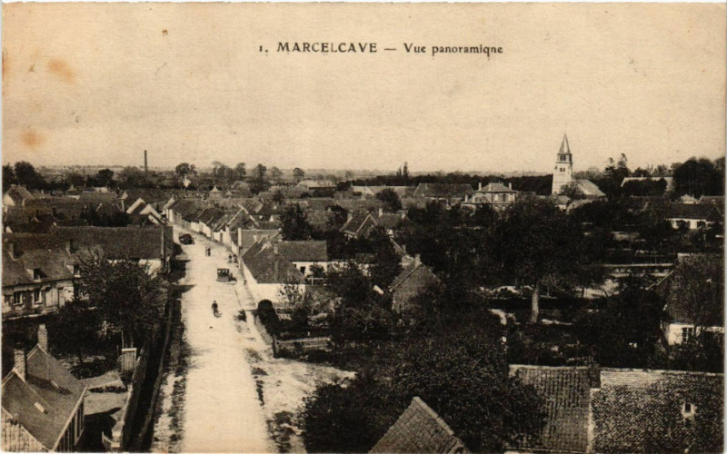 Carte postale ancienne Marcelcave - Vue panoramique à Marcelcave