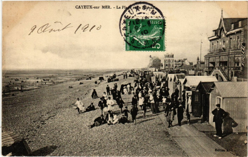 Carte postale ancienne Cayeux-sur-Mer - La Plage et le Fursaal à Cayeux-sur-Mer