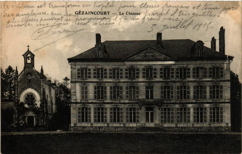 Carte postale ancienne Gezaincourt - Le Chateau à Gézaincourt