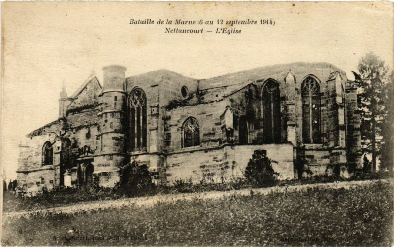 Carte postale ancienne Bataille de la Marne (6 au 12 septembre 1914) - Nettancourt -