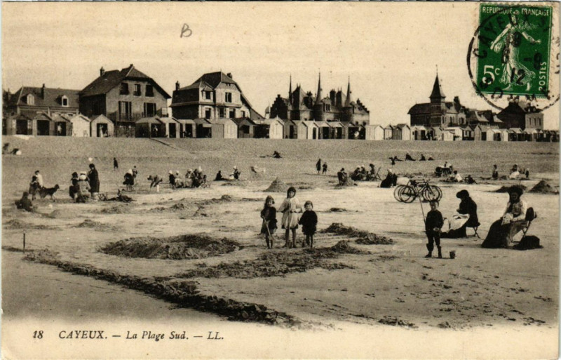 Carte postale ancienne Cayeux - La Plage Sud à Y