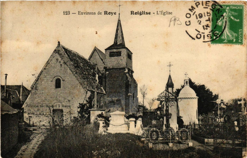 Carte postale ancienne Env. de Roye - Roiglise - L'Eglise à Roye