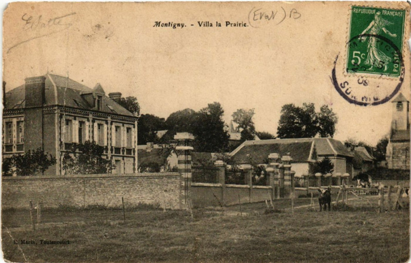 Carte postale ancienne Montigny - Villa la Prairie à Y