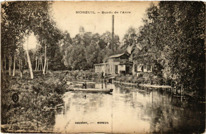 Carte postale ancienne Moreuil - Bords de l'Avre à Moreuil