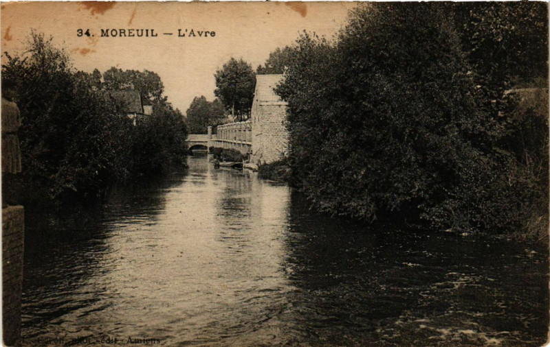 Carte postale ancienne Moreuil - L'Avre à Moreuil